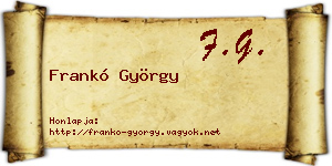 Frankó György névjegykártya