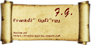 Frankó György névjegykártya