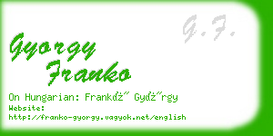 gyorgy franko business card